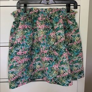 Red Valentino Painterly Floral Mini Skirt